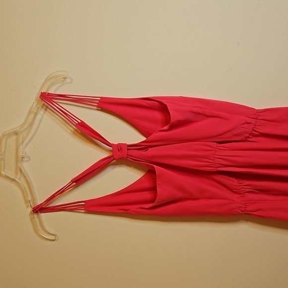 Amanda Uprichard (Revolve) silk coral Racer back dress size Small - Picture 4 of 8